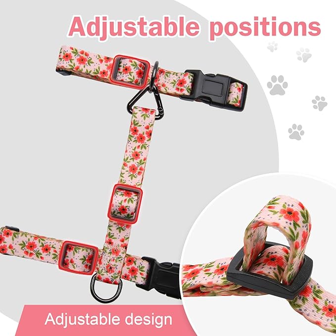 Hikiko Cat Harness and Leash Set Escape Proof Adjustable Walking Travel Cute Kitten Harness for Small Medium Large Cats (Cream Natural, S)