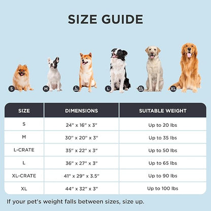 Bedsure Cooling Dog Beds Large Sized Dog - Extra-Large Orthopedic Waterproof Puppy Bed with Removable Washable Cover, Egg Crate Foam Pet Mat, Suitable for Pet Up to 100 lbs