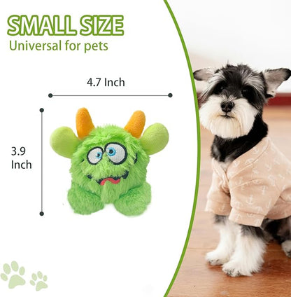 FCCUM Plush Squeaky Dog Toy Ball, Dental Care, Skin-Friendly and Soft and Relieve Stress,Dog Training Interactive Pet Cute Plush Fashionable Toy Ball (Green,Small)