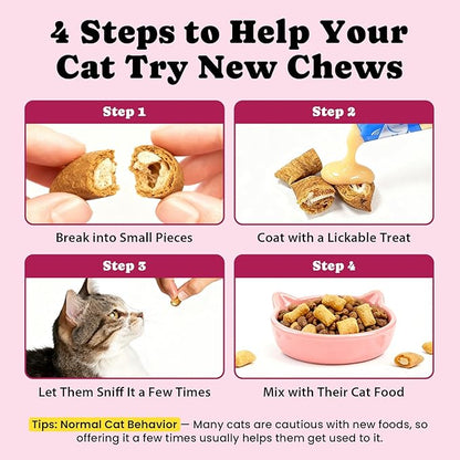 Glucosamine for Cats, Cat Joint Supplement with Chondroitin, Omega-3s & Green-Lipped Mussel, Pain Relief Crunchy & Creamy Treats for Senior Cats, Hip & Joint, Mobility & Flexibility Support -450 Chews