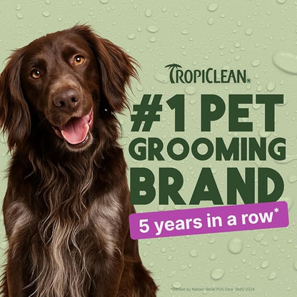 TropiClean Dog Detangler Spray Dematting, Leave in Conditioner, Perfect for Doodles & All Coat Types, Sweet Refreshing Scent, Made in the USA, 16 oz.