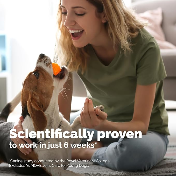Yumove Hip & Joint Supplement for Dogs - with Glucosamine Chondroitin, Omega 3, Hyaluronic Acid, Green Lipped Mussel & Fish Oil for Dogs - Senior Dog Joint Supplement (120ct Chewable Tablets)