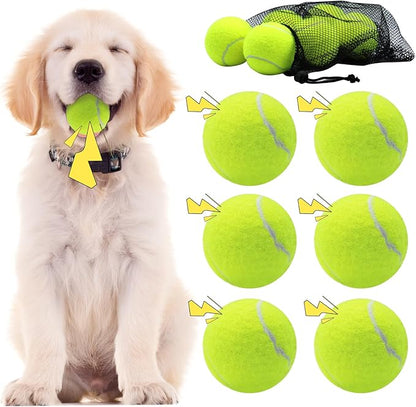 Swingers Squeaky Tennis Balls for Dogs,2.5 inch Training Tennis Balls,Exercise Ball for Pet Dog with Mesh Carry Bag Easy to Transport (Yellow, 6 Pack)