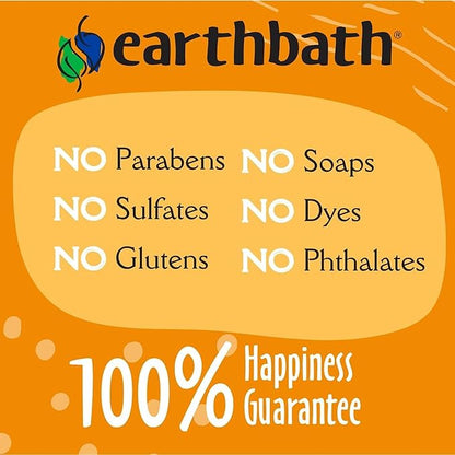 earthbath, Mango Tango Grooming Wipes - Dog Wipes for Paws and Butt, Best Pet Wipes for Dogs & Cats, Made in USA, Cruelty-Free Dog Cleaning Wipes, Removes Dirt & Dander - 100 Count (2 Pack)