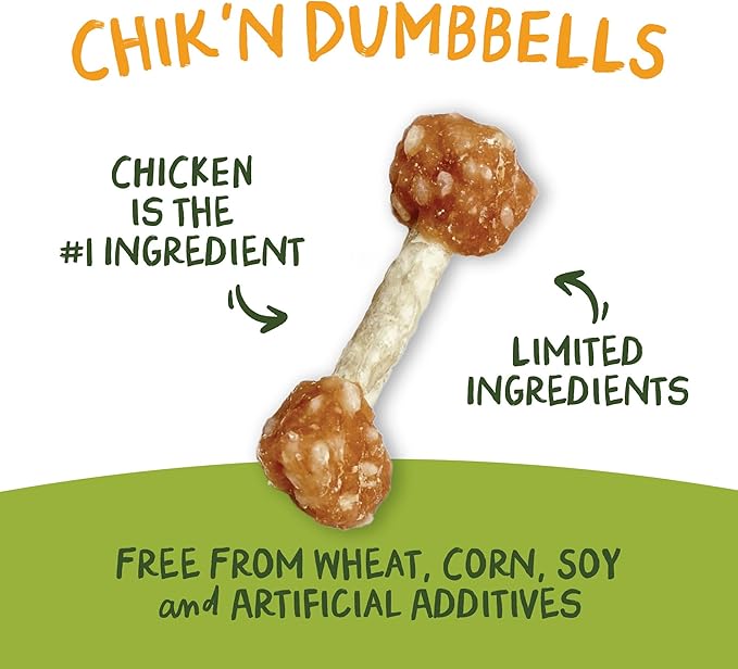 Pet 'n Shape Chik 'n Rice Dumbbells - Natural Dog Treats, Chicken, 1 Pound