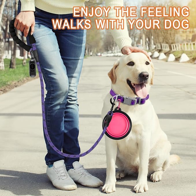 BARKBAY Dog Leashes for Large Dogs Heavy Duty Dog Leash 4/5/6 FT with Comfortable Padded Handle and Highly Reflective Threads for Medium Large Dogs Walking Training Running (4FT-1/2'',Purple)