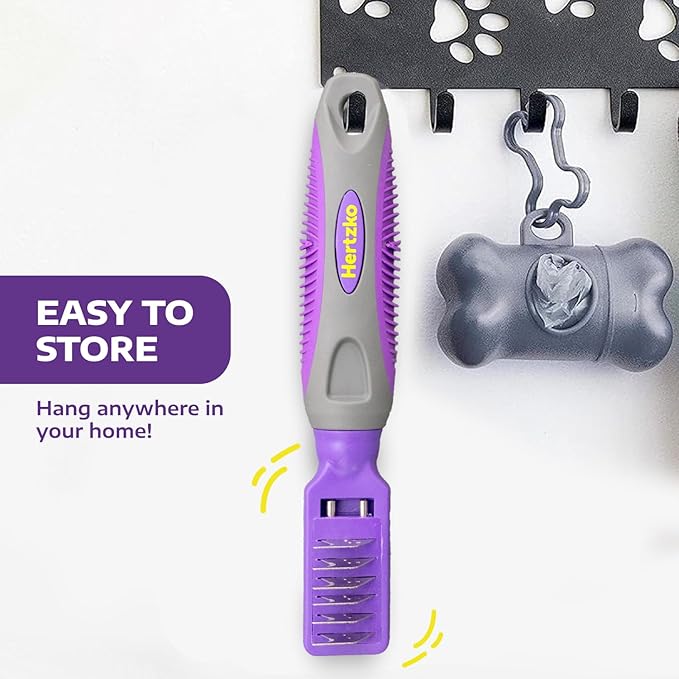 Hertzko Dematting Comb for Dogs Grooming Tool for Long and Short Haired Pets - Matted Cat Fur Remover for Small Dogs, Cats, and Rabbits - Tangle and Knot Remover Brush