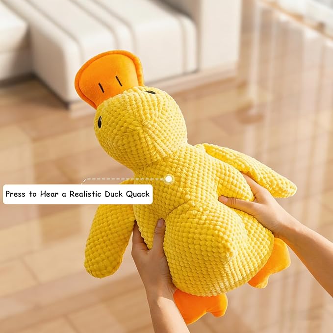 Cute Squeaky Duck Plush Toy for Small Medium Dogs, Soft Chew Toys with BB Squeaker for Gentle Chewers, Interactive Comfort and Fun Dog Toys for Boredom Relief