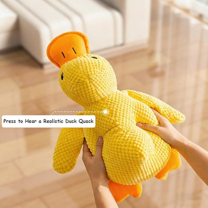Cute Squeaky Duck Plush Toy for Small Medium Dogs, Soft Chew Toys with BB Squeaker for Gentle Chewers, Interactive Comfort and Fun Dog Toys for Boredom Relief