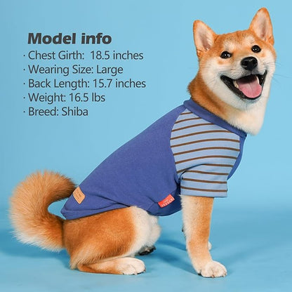 KYEESE 2Pack Dog Sweater, Soft Pet Sweatshirt Stretchy Pullover Dog Sweater for Small Dogs Boy, Lightweight Fleece Pet Shirt Clothes with Sleeves, L