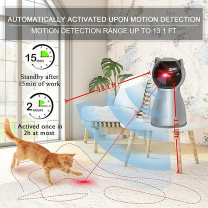 YVE LIFE Laser Cat Toys for Indoor Cats,The 4th Generation Real Random Trajectory Motion Activated Rechargeable Automatic Cat Laser Toy,Interactive Cat Toys for Bored Indoor Cats/Kittens (Gray)