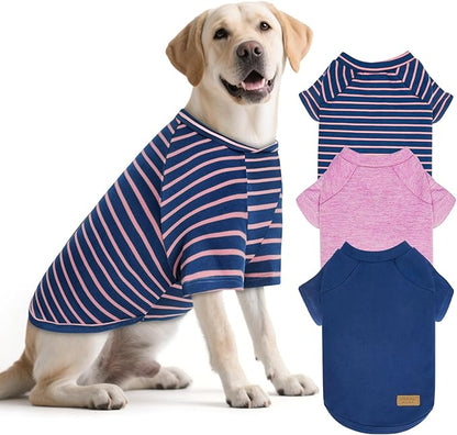 KYEESE 3Pack Dog Sweater, Soft Pet Sweatshirt Pullover Stretchy Dog Sweater for Large Dogs Girl Boy, Lightweight Fleece Pet Shirt Clothes with Sleeves, 3XL