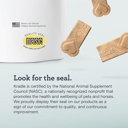 Kradle Chillers Hard Chews for Dogs - Ashwaganda GABA L-Theanine - Supports a Calm Demeanor - 6 Hard Chews