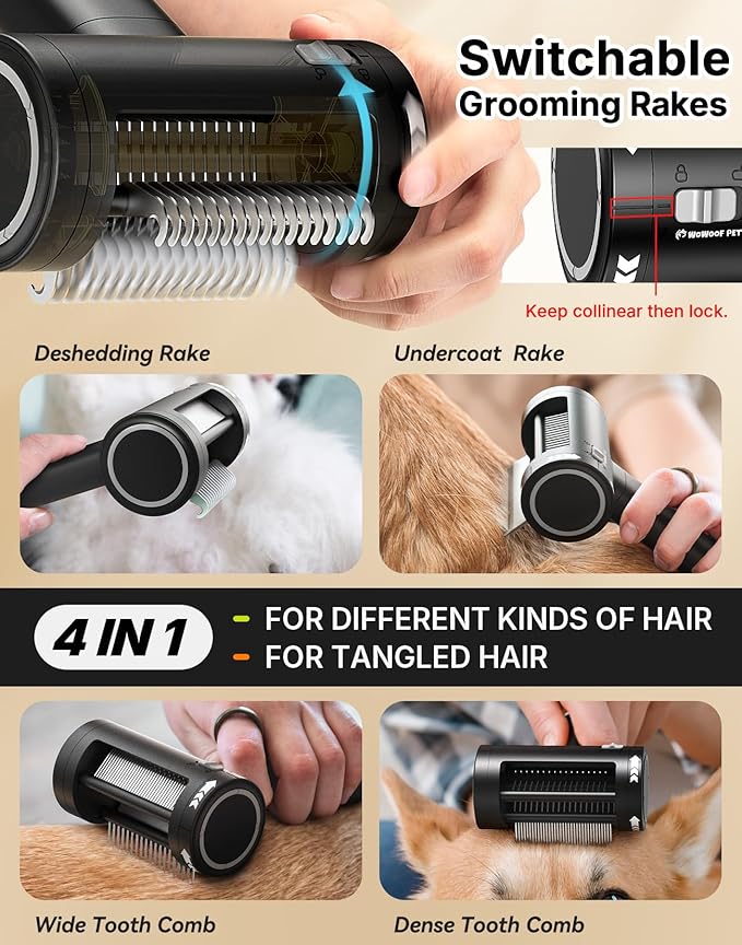 WOWOOF PET 5-in-1 Cat Hair Brush & Gromming Rakes, Cat Steam Comb for Long or Short Haired Indoor Cats, Dog Hair Spritz Comb for Deshedding and Untangling, Pet Brush for Dog Kitten Rabbit Massage
