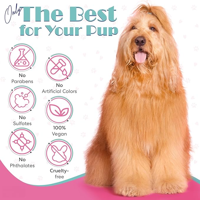 Floof Style Duo - Floof Juice and Brodie Brush - Dog Slicker Grooming Wire Brush and Conditioner and Detangler Kit Gift Set for All Coat Types; Ideal for Long Haired Dogs