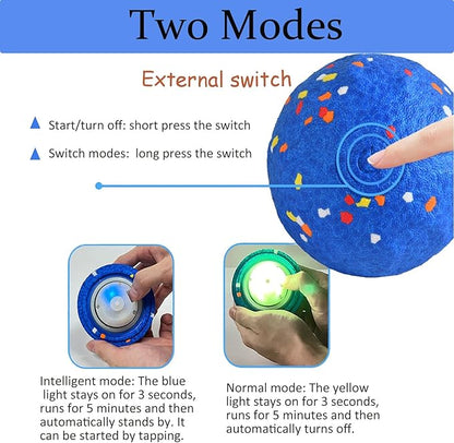 Upgraded Interactive Dog Toys for Aggressive Chewers,E-TPU Interactive Dog Balls Moving Dog Toys to Keep Them Busy,Dog Chew Toys for Dogs,Automatic Rolling Activated Dog Toy Valentines Day Gift