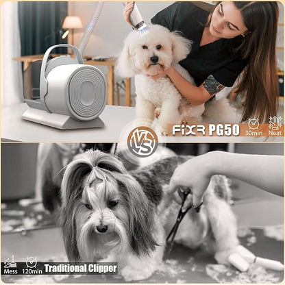 Dog Grooming Vacuum, Pet Grooming Kit with Dog Clippers, 2.5L Dust Cup 11000Pa Dogs Vacuum for Shedding Grooming, 5 Grooming Tools Home Cleaning in 1, Low Noise Pet Grooming Vacuum for Dogs