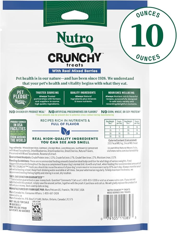 Nutro Crunchy Dog Treats with Real Mixed Berries, 10 oz. Bag