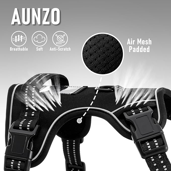 Dog Harness for Small Dog Breeds, No Need Over Head, No Pull Escapeproof Reflective Puppy Vest Harness, No Choke, Adjustable and Soft Padded Pet Vest for Easy Walking and Training, Black S