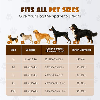 Miorun Bolster Dog Bed, Extra Thick 4.7 Inch Large Orthopedic Dog Bed with Memory Foam, Pet Couch Bed with Supportive Structure, Removable Washable Cover, Durable and Stylish Dog Bed for Large Dogs