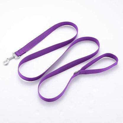Siumouhoi Strong Durable Nylon 10ft Long Dog Training Leash, Traction Rope, 1 Inch Wide, for Small and Medium Dog (Purple, 10 Feet)