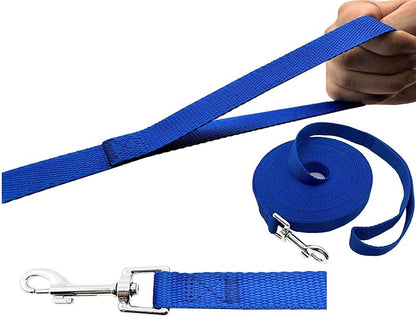 PETGOGO 15ft 20ft 30ft 40ft 50ft Long Dog/Puppy Lead Obedience Recall Training Dog Leashes for Small Medium Dogs Camping, Training, Play, or Backyard (Blue, 1" x 40FT)