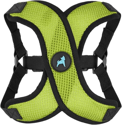 Gooby Comfort X Step in Lite Dog Harness - Choke Free, Escape Free with Light Breathable Mesh - Step in Dog Harness for Small Dogs Only - Quick Release Buckle, Metal D-Rings - Green, Medium