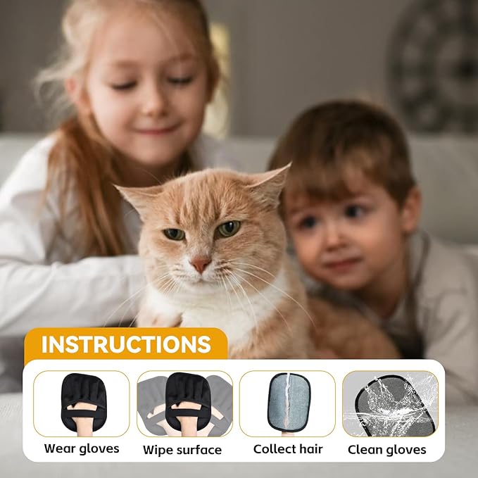 Valentines Day Gifts Pet Hair Removal Glove,Pet Hair Remover for Cat & Dog,New Upgraded Electrostatic Gloves Pet Hair,Reusable Electro Static Pet Hair Remover Electrostatic Gloves