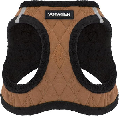 Best Pet Supplies - All Weather Plush, Reflective, No Pull Harness for Small, Medium Dogs, Cats - Secure with Hook & Loop Fastener, Buckle, Double D-Rings - Beige Plush, M
