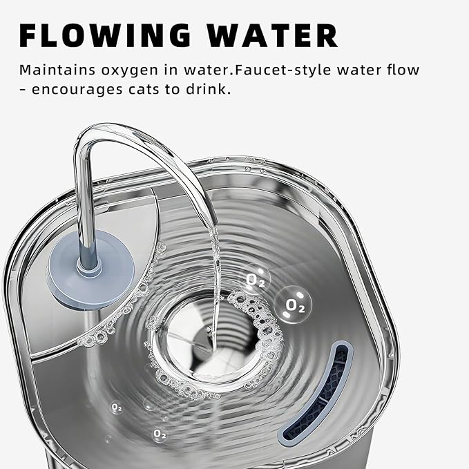 Cat Water Fountain: Cat Fountain - Water Fountains for Cats Indoor - 108oz/3.2L Cat Fountains for Drinking - Pet Water Fountain - Ultra Silent - Cat Drinking Fountain for Small Dogs