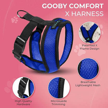 Gooby Choke Free Comfort X Soft Harness, Blue, Small