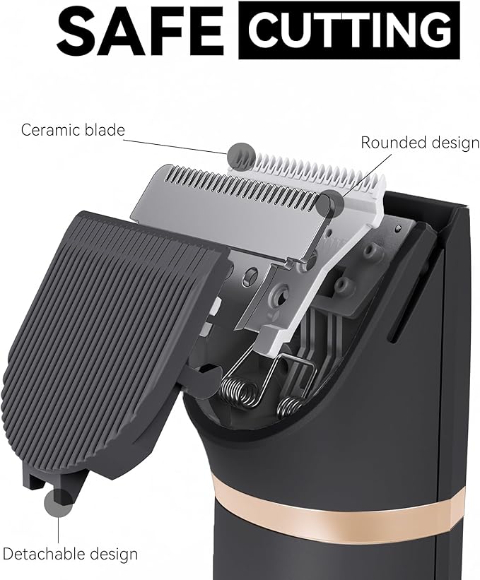 Bautrium Cat Grooming Clippers Kit with Paw Trimmer, 3 in 1 Electric Pet Hair Trimmer Supplies for Thick Matted Hair, Heavy Coat Butt Shaver Cat Razor Fur Trimmer for Dogs at Home (Black)