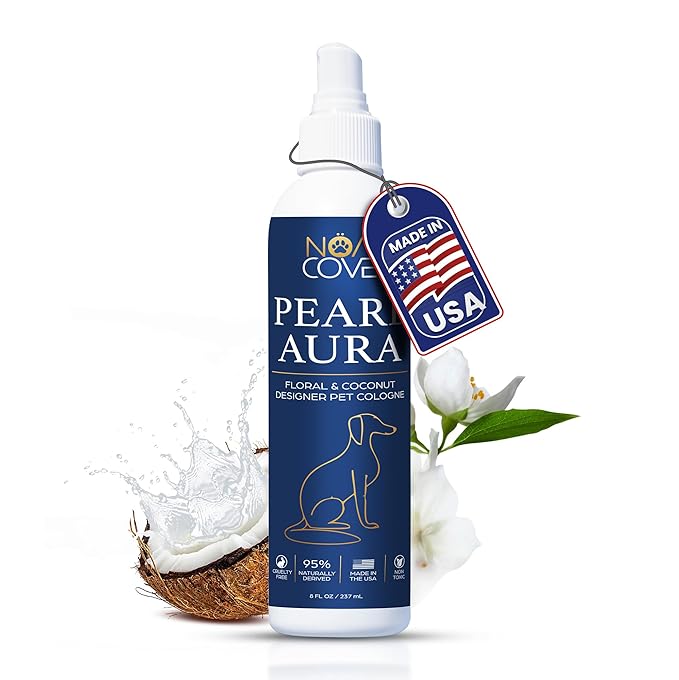 Noa Cove Dog Perfume - Luxury Designer Scent for Dogs - 3-in-1 Deodorizing, Conditioning & Grooming Mist - 95% Natural - Alcohol-Free - Made in USA – Long Lasting Dog Cologne Spray