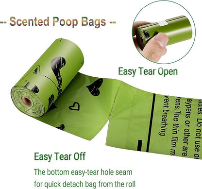 Dog Poop Bags 280 Counts: Extra Thick LeakProof Waste Bag with Dispenser for Doggy (Scented)