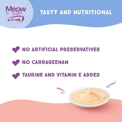 Ultra Chewy Meow Luv Tuna Recipe Lickable Cat Treats - Delicious Squeezable Cat Treats - Carrageenan Free - No Artificial Preservatives - Irresistible Snack - 0.5 Ounce Tubes (Pack of 10)