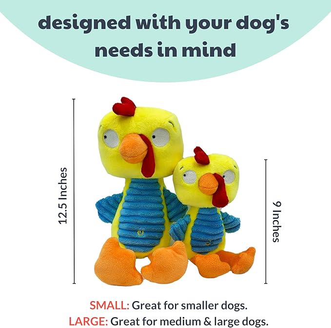 Huxley & Kent Slappies for Dogs | Squeak & Shake Dog Toy | No Stuff Tummy with Squeaky TPR Ball in Head | Simulates Hunting Nature for Dogs (Kernal, Small)