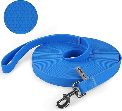 Wolfone 15m Blue Heavy Duty Robust Training Dog Leash with Anti-Slip Handle，Waterproof Long Dog Leash for Outdoor Activities