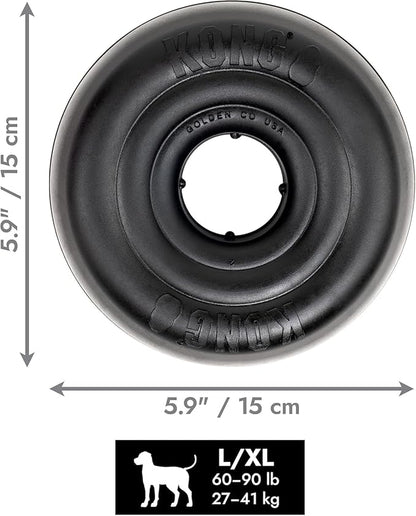 KONG Extreme Donut Dog Toy – Toughest Durable Natural Rubber Chew Toy for Power Chewers – Safe on Teeth & Gums, Fun Bounce & Roll for Indoor and Outdoor Play (Large/X-Large)