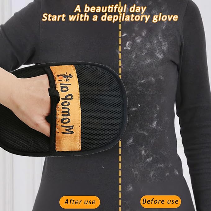 QISHENG - Pet Hair Removal Glove Brush for Dogs & Cats, Electrostatic & Washable Animal Fur Removal Tool for Furniture, Couch, Carpet, Car Seat&Clothing, Quick Cleaning Grooming Glove,1Pcs