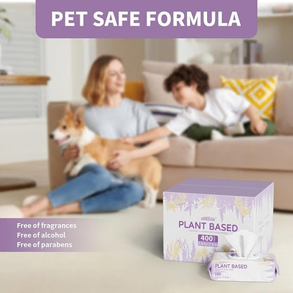 400 PCS Pet Wipes for Paws and Butt Hypoallergenic Pets Cleansing & Deodorizing Anal Gland Hygienic Puppy Wipes for Dogs Face and Body Wipes Cleaning Fur Doggie Wipes Doggy Wipes (Lavender)