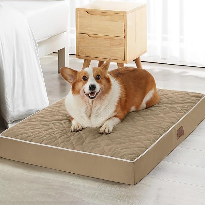 WNPETHOME Orthopedic XL Dog Beds Large Sized Dog, Waterproof Extra Large Dogs Bed with Removable Washable Cover, Multi-Needle Quilting Dogs Crate Bed