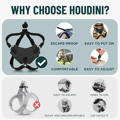 Houdini™ Escape Proof Cat Harness and Leash Set by OutdoorBengal – Orange, Medium Cat Harness for Walking