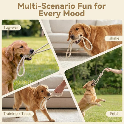 IRRESTRICO Puppy Chew Toys for Teething, Durable Dog Rope Toys for Small and Medium Dogs, Interactive Chew Rope for Training, M Size