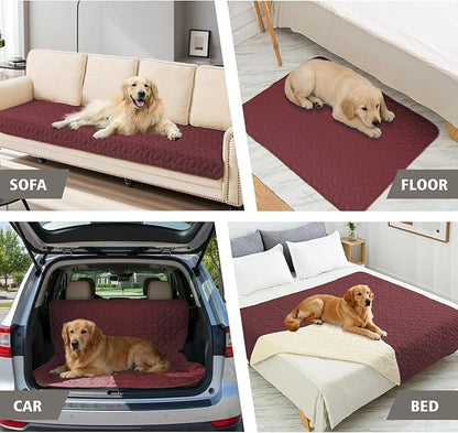 Ameritex Pet Bed Cover Dog Bed Blanket for Sofa and Furniture Waterproof New Pattern Design (30x70 Inch, Burgundy)