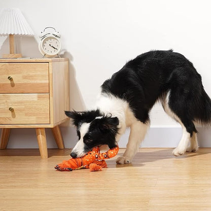Sedioso Dog Toys, Dog Plush Toy for Large Breed, Cute Squeaky Dogs Toy with Crinkle Paper, Puppy Chew Toy for Small, Middle, Large Breed (Lobster)