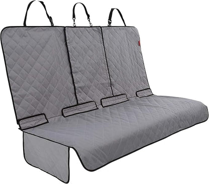 Lusso Gear Car Seat Cover & Protector for Dogs - Non-Slip Waterproof Seat Covers for Trucks & Cars - Universal Fit Dog Backseat Protector - Machine-Washable Pet Travel Accessories - Gray, Large