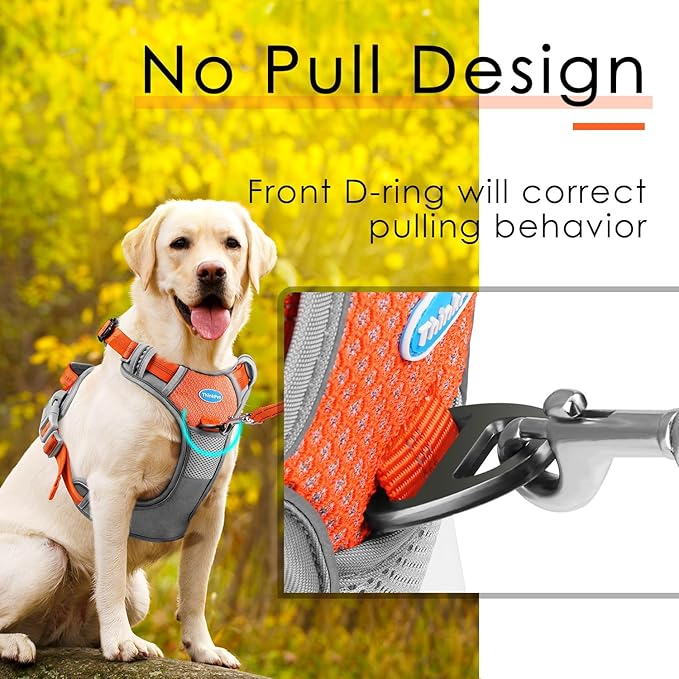ThinkPet No Pull Harness Breathable Sport Vest with Handle-Dog Harnesses Reflective Adjustable for Medium Large Dogs