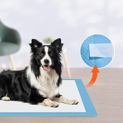JollyMate 28"x34" Dog Pee Pads Extra Large, 100 Pack X-Large Super Absorbent Pet Pee Pads with Adhesive Tabs, 6 Layers Thick Leak-Proof Potty Pads for Dogs and Puppies