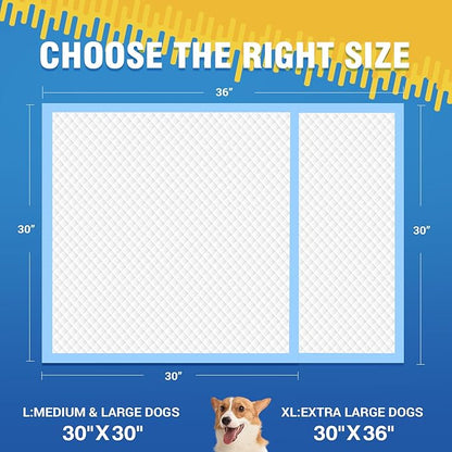 VJJ Extra Large Doggie Pee Pad, 30”x30” Thicken Dog Pee Pads, 40 Count XL Doggy Pads Leak-Proof, Super Absorbent Puppy Pee Pads for Dogs, Soft Training Pet Pads for Dogs Cats Rabbits