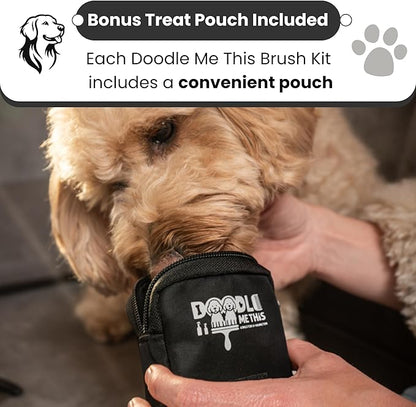 DOODLE ME THIS KINGSTON AND HAMILTON Slicker Brush for Dogs Kit Includes Comb Treat Pouch Bag and Guide Turns Stressful Grooming into bonding While Gently detangles matted Curly Wavy Coats.